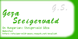 geza steigervald business card