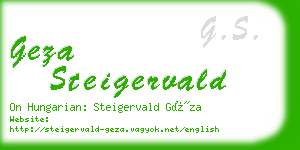 geza steigervald business card